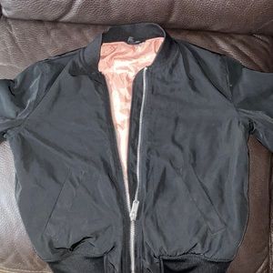 H and M black and pink background jacket